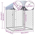 thumbnail image 3 of vidaXL Lockable 39.4" Steel Outdoor Outdoor Kennel for Dog with Top Canopy, 3 of 3