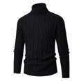 thumbnail image 2 of Men's Turtleneck Cable Knit Sweater Long Sleeve Pullover Warm Winter Top, 2 of 5