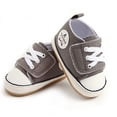 thumbnail image 5 of WILLFUN Baby Boys Girls High-Top Ankle Canvas Sneakers Toddler Soft Rubber Sole Infant Crib Shoes(12-18 Months Infant,Gray), 5 of 5