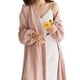thumbnail image 3 of Minnieouse Ropa de dormir de estilo informal con abertura frontal de primavera para mujer, de dormir de manga larga Simple para niñas, ropa Vestidos Marrón METRO, 3 of 6