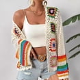 thumbnail image 5 of Colorful Pullover Sweaters Jacket Handmade Crochet Knitted Cardigan Sweater For Women Long Sleeved Top Spring Autumn Boho Pull, 5 of 6