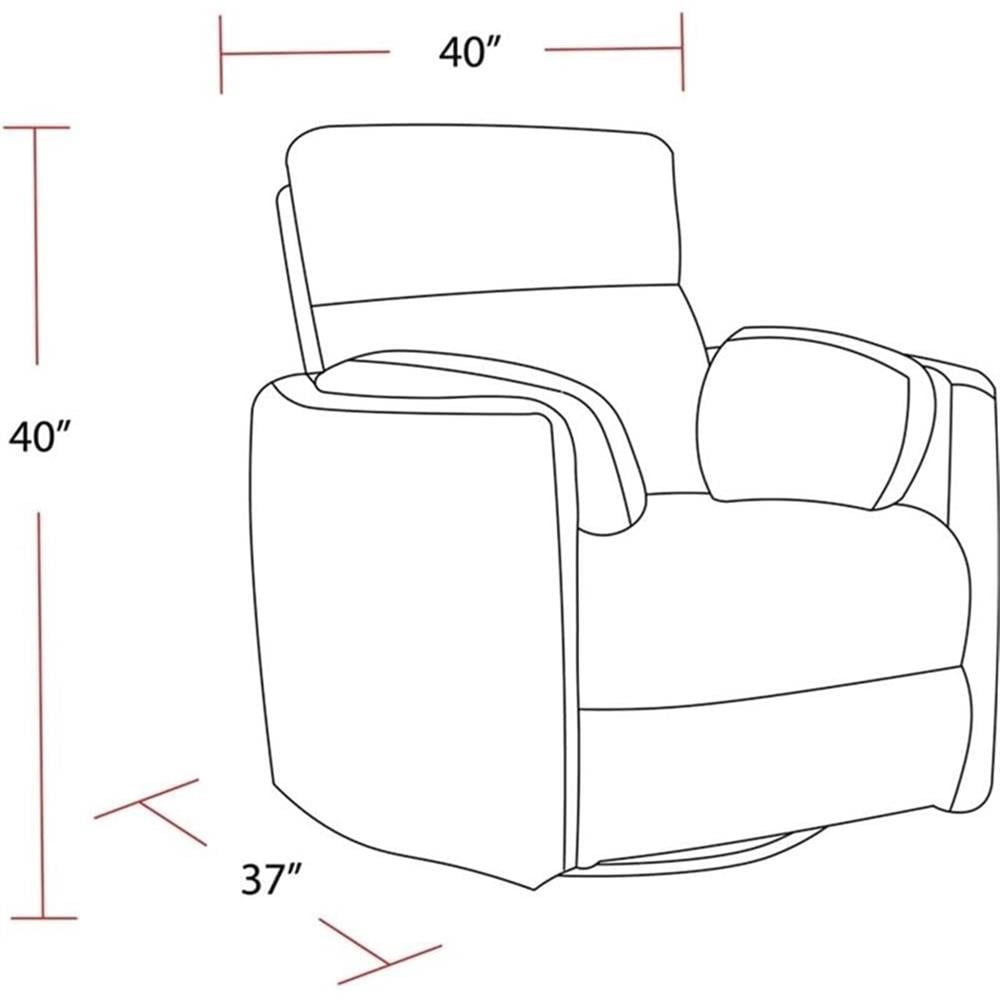 Pemberly Row Fabric Power Swivel Glider Recliner Chair in White with USB Charger
