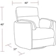 thumbnail image 5 of Pemberly Row Fabric Power Swivel Glider Recliner Chair in White with USB Charger, 5 of 10