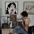 thumbnail image 4 of Shouting Woman Painting Stencil 11.8x11.8 inch Large Woman Shouting Stencil for Painting Reusable Screaming Woman Drawing Template, 4 of 9