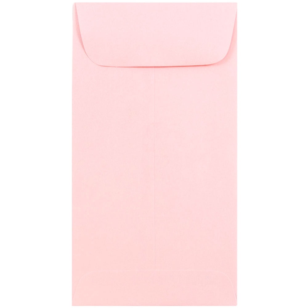 JAM 7 Coin Envelopes, 3.5x6.5, Baby Pink, 100/Pack