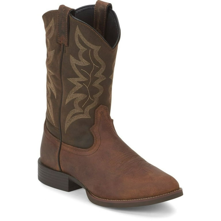 Justin Men s Paluxy Tekno Crepe Cowboy Boot Round Toe Walmart