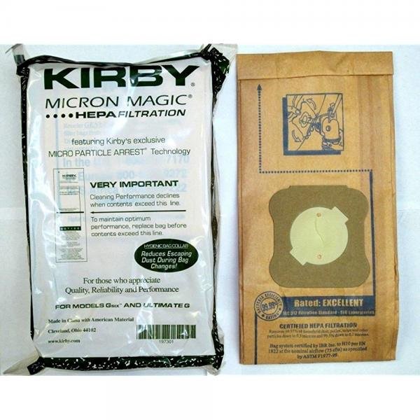 Kirby Part 197301 Genuine Kirby Micron Magic Filtration Vacuum Bags Model G6 And Ultimate G 9 Bags 1 Belt Walmart Com Walmart Com