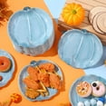 thumbnail image 3 of Sliner 100 Pcs Blue Pumpkin Paper AFN1Plates, 7 Inch, Thanksgiving, Fall, Daily Meals, Disposable, Round, Matte, Single Layer Cardboard, Dinner Plates, 3 of 3