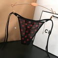 thumbnail image 3 of Aayomet sous-Vêtements pour Femmes Culottes en Maille Couleur Unie à Pois Bretelles Trong (Rouge, Taille Unique), 3 of 4