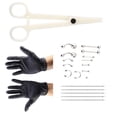 thumbnail image 2 of 20pcs/set Tongue Nose Belly Button Body Jewelry Piercing Rings Clamp Gloves Needles Tool Kit, 2 of 5