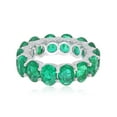 thumbnail image 1 of 18Kt White Gold SI Clarity HI Color Diamond Emerald Eternity Ring Women Anniversary Jewelry, 1 of 4
