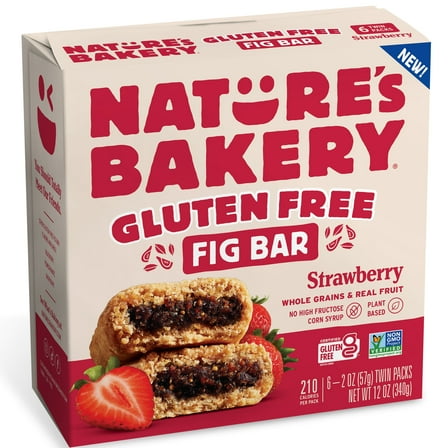 Nature's Bakery Gluten Free Strawberry Fig Bars, 6 Twin Packs, 2 oz Each