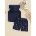 thumbnail image 5 of Musuos Baby Boy Summer 2 Piece Outfits 6 12 18 24M 3Y Star Print Sleeveless Hooded Tank Tops and Elastic Shorts Set Toddler Casual Clothes, 5 of 10