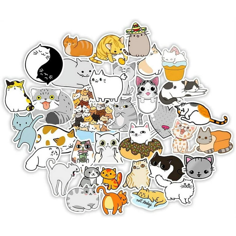 Cheers.US 54Pcs/Set Cute Cat Laptop Stickers Cat Stickers