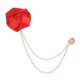 thumbnail image 1 of Uxcell 1-Pack Pin de Flor de Rosa para Traje de Hombre con Cadena de Borlas Doradas para Accesorios de Boda para Hombres [Rojo], 1 of 7