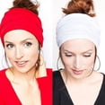 thumbnail image 4 of Trayknick Bandeau Grand Extensible de Sport pour Femmes, Mode, Serre-Tête, Bande de Cheveux de Yoga, Turban, Noir, 4 of 13