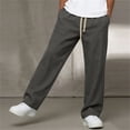 thumbnail image 6 of Men's Straight Leg Pants Elastic Waist Drawstring Joggers Slim Fit Casual Trousers Lightweight Stretchy Breathable Quick Dry for Walking Running Gym Workout Active Athletic, 6 of 9