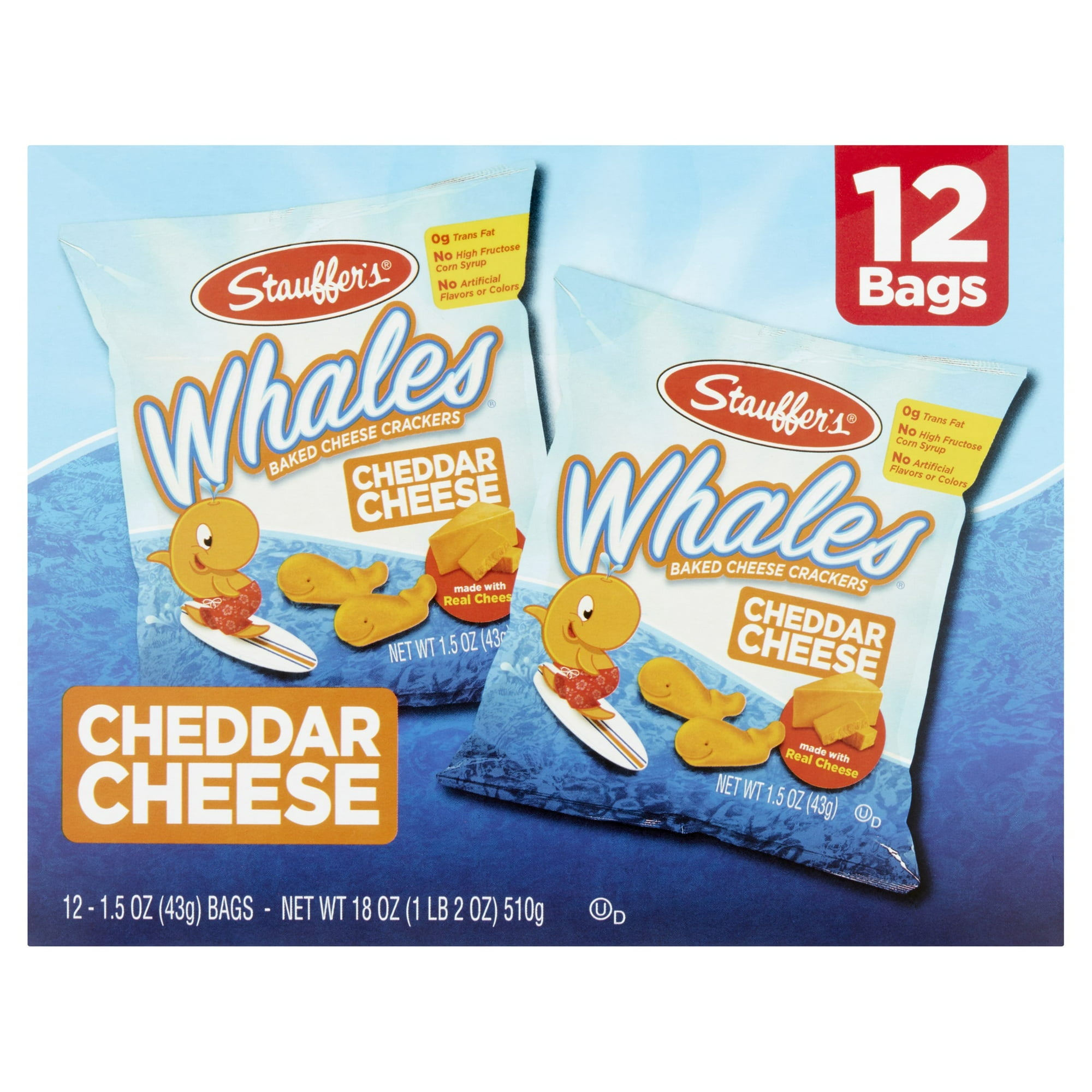 Stauffer's Whales Cheddar Cheese Crackers, 12 Count