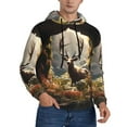 thumbnail image 2 of Pofeuu Enchanted Deer In Cave Print Mens Casual Hooded Collar Drawstring Hoodies Pullover Sweatshirts Casual Long Sleeve Shirts-X-Large, 2 of 7