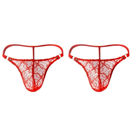 (2-Pack) 2025 Men sy Underwear Satin Chemise for Women Plus Size Lace Mesh Thongs Bodysuit for Women with S