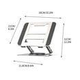 thumbnail image 2 of Loyerfyivos Adjustable Laptop Stand Ergonomic Computer Riser Aluminum Laptop Stand for Desk Portable Notebook Stand Laptop Riser Holder Compatible Laptops Tablets, Silver, 2 of 7