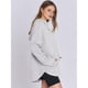 thumbnail image 5 of Sudadera con Capucha Oversize para Mujer, con Cremallera de un Cuarto, Estilo Túnica, Ideal para Otoño e Invierno Ropa y Elegante Gris L, 5 of 10