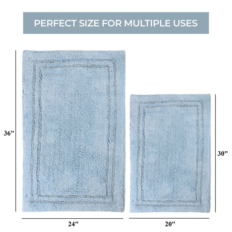 Superior Non-Slip Washable Bath Rug Set, 20" x 30", 24" x 36", Latte
