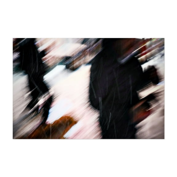 Being Needled by Snow - Manhattan New York Photography Abstract Street Photography Modern Art City Silhouette Nightlife Moody Unframed Wall Art Print 4 x 6 inches
