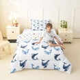 thumbnail image 4 of jejeloiu Watercolor Whale Twin Comforter Sets,Ocean Animal Print Bedding Set For Boys,Blue White,Polkadot Reversible,2pcs,1 Comforter and 1 Pillowcase, 4 of 7