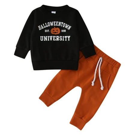 

Baby Boys Long Sleeve Letter Prints T Shirt Pullover Tops Shirt And Pants Outfits 2 Piece Sizes 6-12 Months