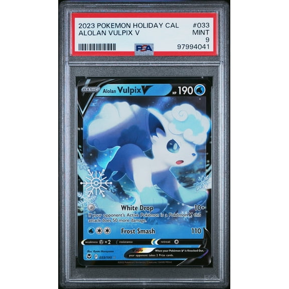 2023 Pokemon Holiday Calendar Alolan Vulpix V PSA 9 #033