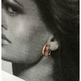 thumbnail image 4 of OM Jewels 14K Yellow Gold Plated 2.60Ct Lab Created Ruby Clip On Huggie Hoop Earrings, 4 of 4