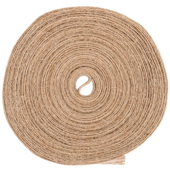 PTOOTP Beige Jute Burlap Ribbon Roll with Trim, Craft Ribbon for Projects, Wrapping, Holiday Decorations