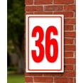 thumbnail image 7 of 8" X 12" Aluminum Number Signs 36, Metal Curbside Number Outdoor and Indoor Use for Parking Lots, Floor, Dock, Court, Aisle, Field, High Visibility, No Fade, Weather-resistant, Red/White, 7 of 7