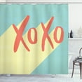 thumbnail image 1 of Ambesonne Xo Shower Curtain, Pop Art Style Retro Vibrant, 69"Wx84"L, Dark Coral Turquoise, 1 of 3