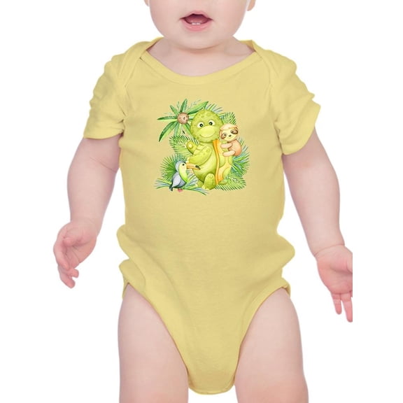 Turtle Sloth Toucan Cute Art Bodysuit Infant -Image by Shutterstock,  Newborn