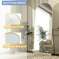 thumbnail image 6 of BEAUTYPEAK 64"x 21" Full Length Mirror Arched Standing Floor Mirror Full Body Mirror, Gold, 6 of 11