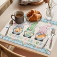 thumbnail image 3 of Happy Easter Gnome Placemats Set of 2, Rabbits Butterfly Flowers Spring Blue Plaid Non-Slip Place Mats Washable Table Mats for Kitchen Dining Table Decorations Indoor/Outdoor, 3 of 9