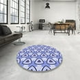 thumbnail image 4 of Ahgly Company Machine Washable Indoor Square Transitional Slate Blue Area Rugs, 8' Square, 4 of 7