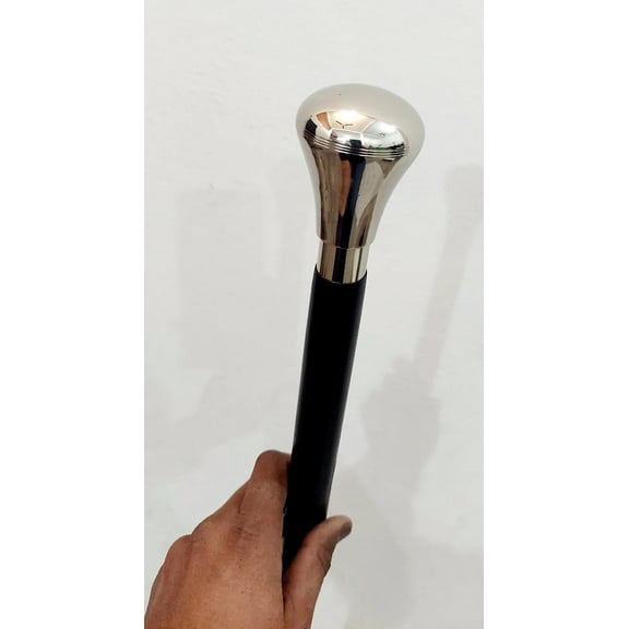 NAUTICALMARTUS Silver Brass Ball Knob Head Handle Walking Stick Vintage Cane Antique Stick Decorative Walking Stick Decorative Gift