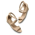 thumbnail image 3 of DREAM PAIRS Women's Ankle Strap Low Wedge Sandals, 3 of 5