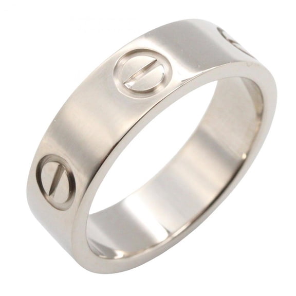 Pre-Owned Cartier Love Ring, 18K White Gold, Silver, for Men and Women, B4084700