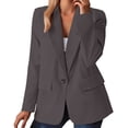 thumbnail image 2 of Casual Blazers for Women 2025 Long Sleeve Notch Lapel Collar Button Open Front Business Casual Work Office Jacket, 2 of 6