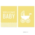 thumbnail image 2 of Yellow Chevron Print Baby Shower Party Signs & Banner Decorations, 20-Pack, 2 of 3