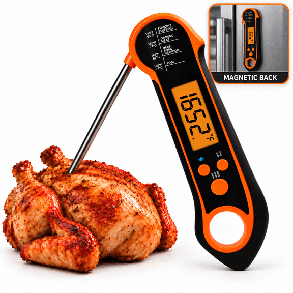 Jill Deaaa Digital Instant Read Meat Thermometer with Backlight, Magnet, and Hold Function