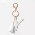 thumbnail image 6 of Tasseled Initial Key Chain, White, 6 of 6
