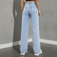 thumbnail image 5 of Tsivenald Womens Jeans High Waist Acid Wash Denim Wide Leg Five Pocket Button Fly Loose Casual Denim Pants, 5 of 7