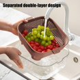 thumbnail image 3 of Double Layer Drains Basket With Cover, Kitchen Fruit And Vegetable Basket Household Portable Vegetable Washing Basin Multi-Purpose Picnic Basket For Food Washing Storage And Daily Cooking Preparation, 3 of 6