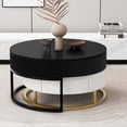 thumbnail image 6 of Harper & Bright Designs Gold Round Nesting Coffee Table Set of 3, Modern Lift Top Coffee Table with Storage Drawers for Small Spaces, Black, 6 of 16