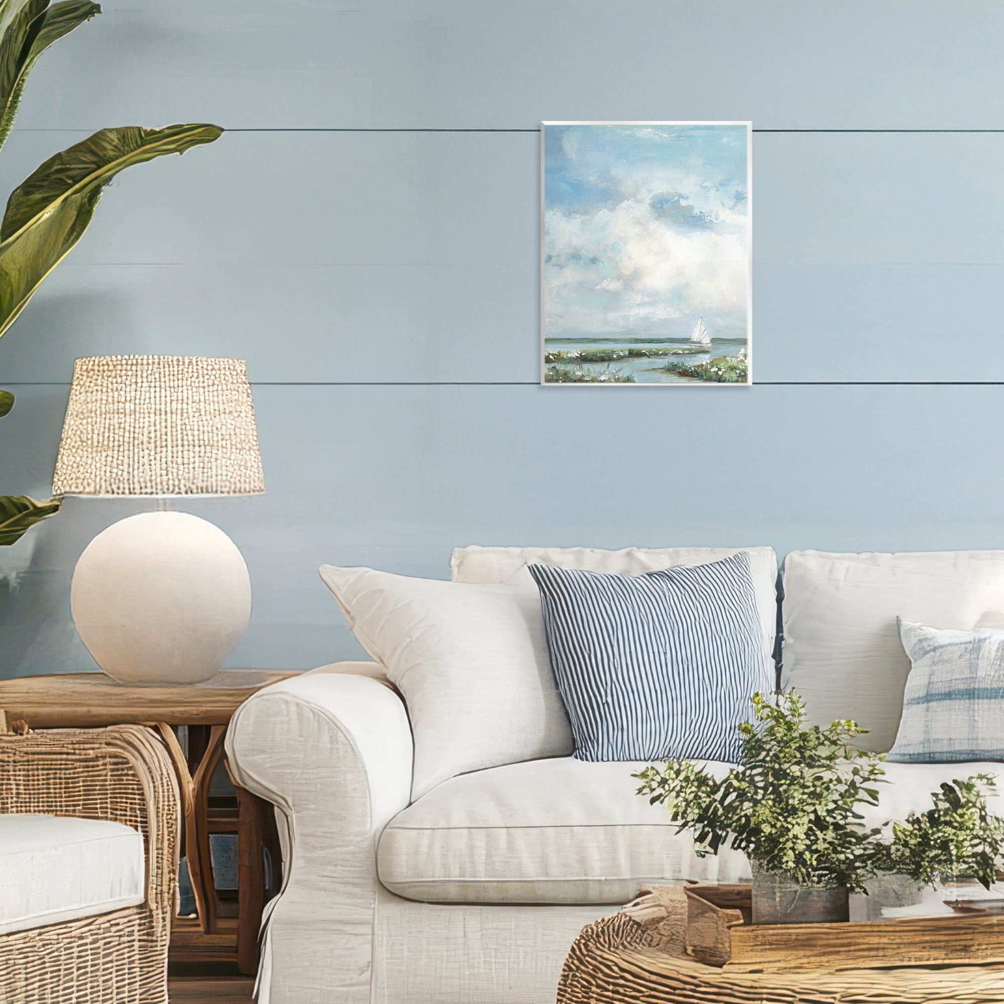 Stupell Industries Sailboat On Summer Marsh Wall Plaque Art, design by Sally Swatland